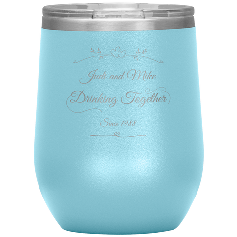 Image of Drinking Together Since Personalized Wine Tumbler