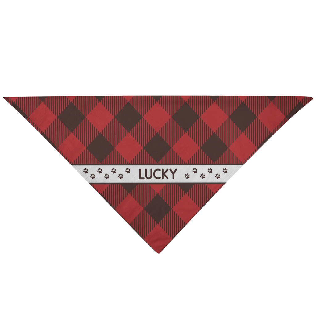 Personalized Dog Bandana Red Flannel Name