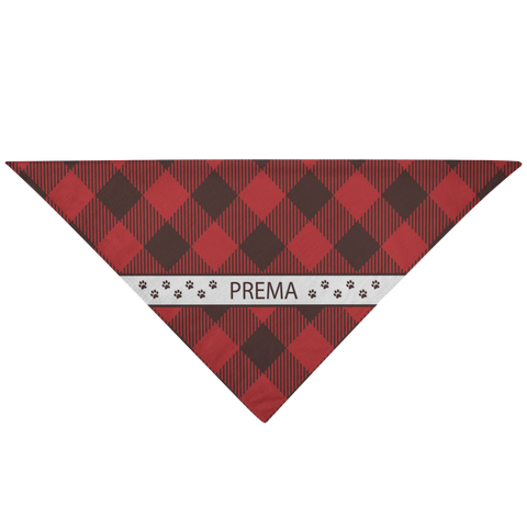 Image of Personalized Dog Bandana Red Flannel Prema