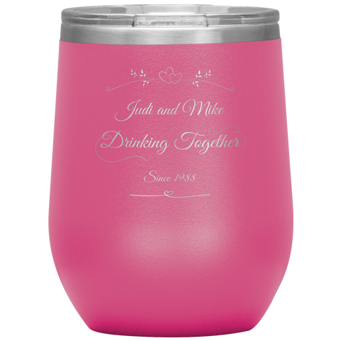 Image of Drinking Together Since Personalized Wine Tumbler
