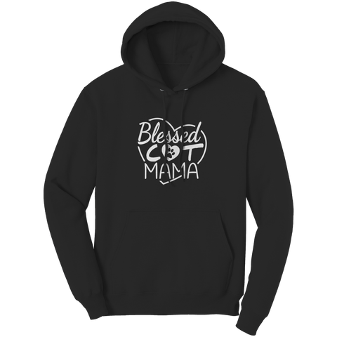 Image of Blessed_Cat_Mama_Hoodie_Sweater_Black_Front_Mockup.png