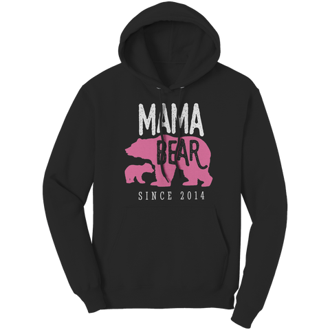 Image of Mama_Bear_Since_2014_Hoodie_Sweatshirt_Black_Front_Mockup.png