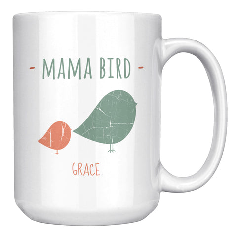 Mama Bird 15oz Ceramic Mug Red Birdie
