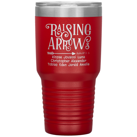 Image of Raising_Arrows_Personalized_Tumbler_30oz_Tumbler_Red_Mockup.png