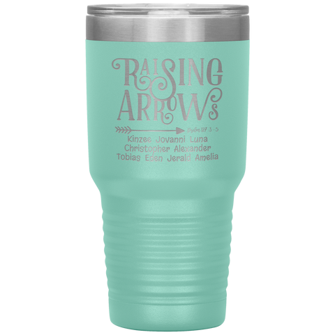 Image of Raising_Arrows_Personalized_Tumbler_30oz_Tumbler_Teal_Mockup.png