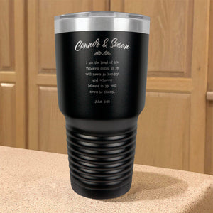 Personalized Stainless Steel Tumbler John 6:35 Couple
