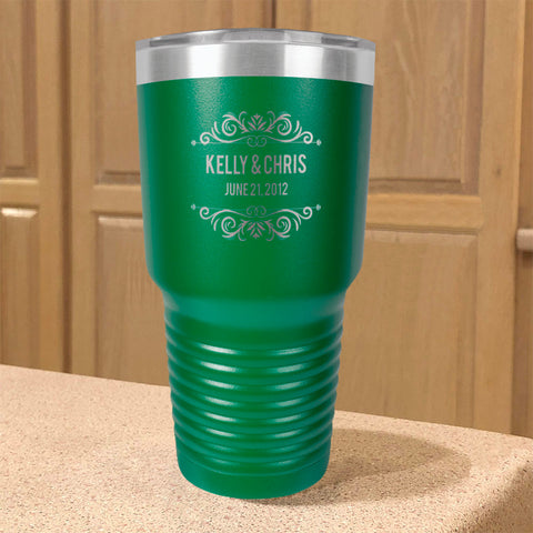 Image of Personalized Stainless Steel Tumbler Couple Est