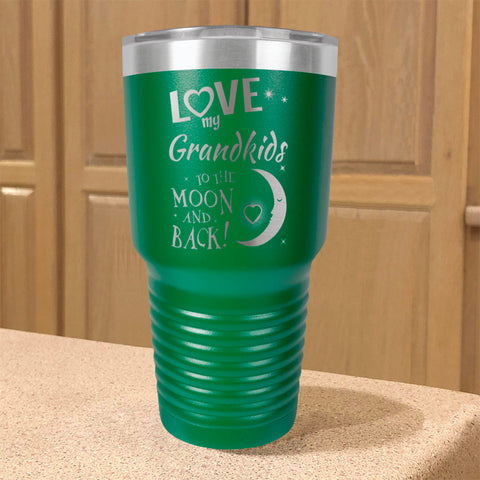 Image of Love My Grandkids To the Moon and Back Personalized Stainless Steel Tumbler