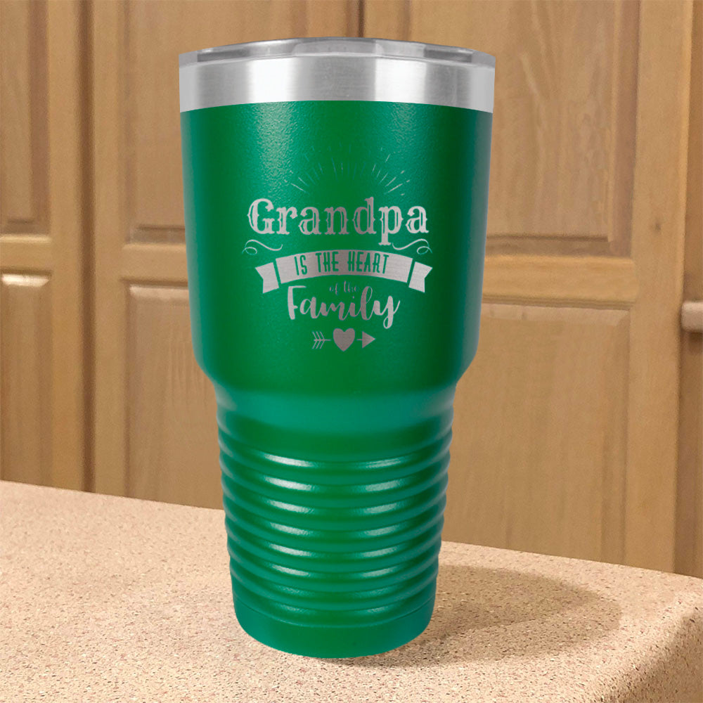 Grandpa Is The Heart Of The Family Personalized Stainless Steel Tumbler