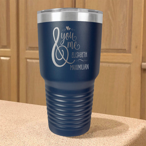 Image of Personalized Stainless Steel Tumbler You And Me Couple
