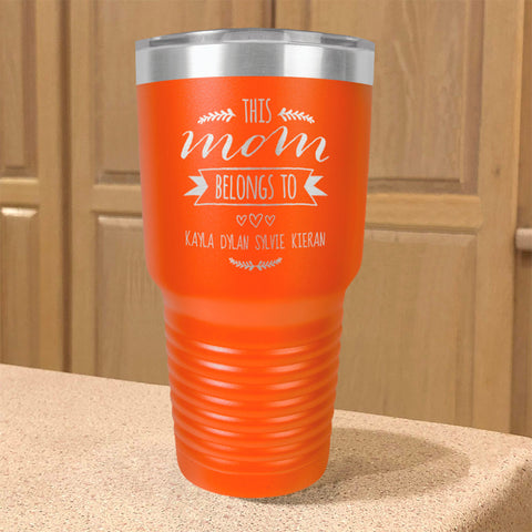 Image of Mom Belongs To Personalized Stainless Steel Tumbler
