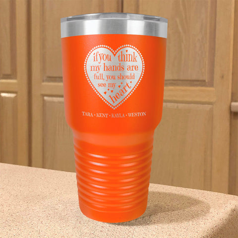 Image of Full Heart Personalized Stainless Steel Tumbler