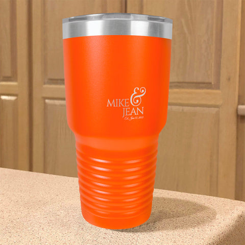 Image of Personalized Stainless Steel Tumbler Anniversary Couple