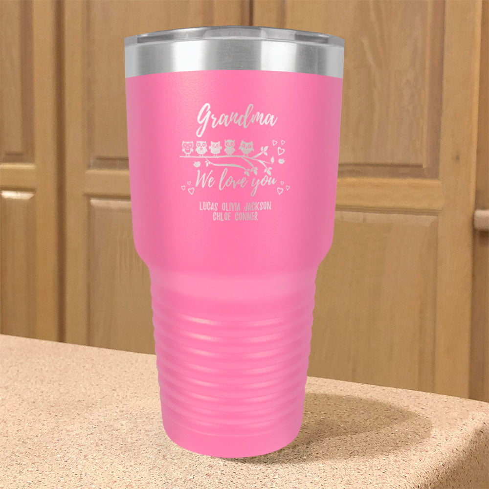 Personalized Stainless Steel Tumbler Owl Love