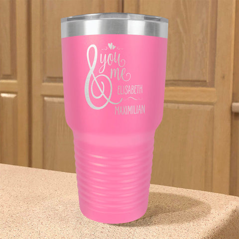 Image of Personalized Stainless Steel Tumbler You And Me Couple