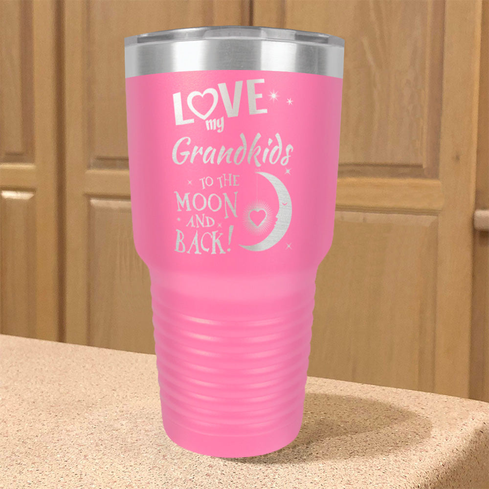 Love My Grandkids To the Moon and Back Personalized Stainless Steel Tumbler