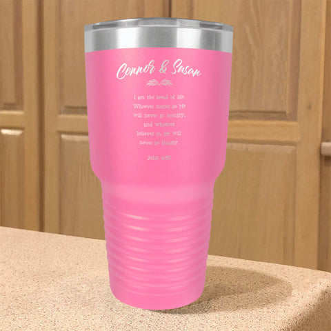 Image of Personalized Stainless Steel Tumbler John 6:35 Couple