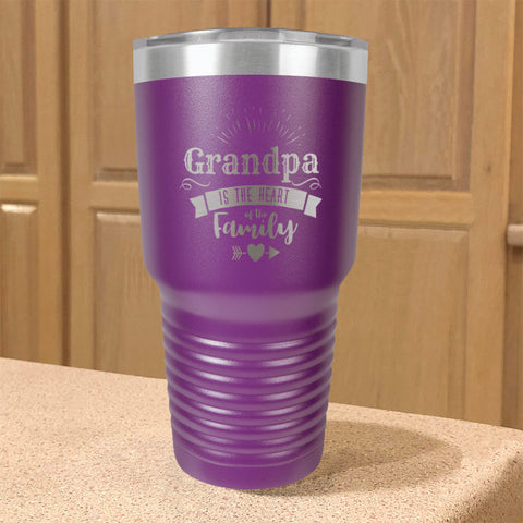 Image of Grandpa Is The Heart Of The Family Personalized Stainless Steel Tumbler