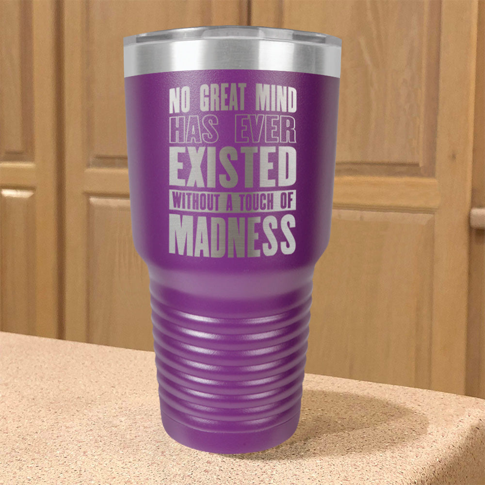 Stainless Steel Tumbler No Great Mind Has Ever Existed Without A Touch Of Madness