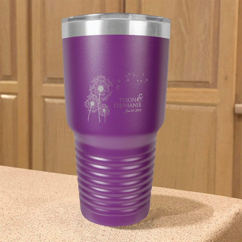 Image of Personalized Stainless Steel Tumbler Dandelion Love