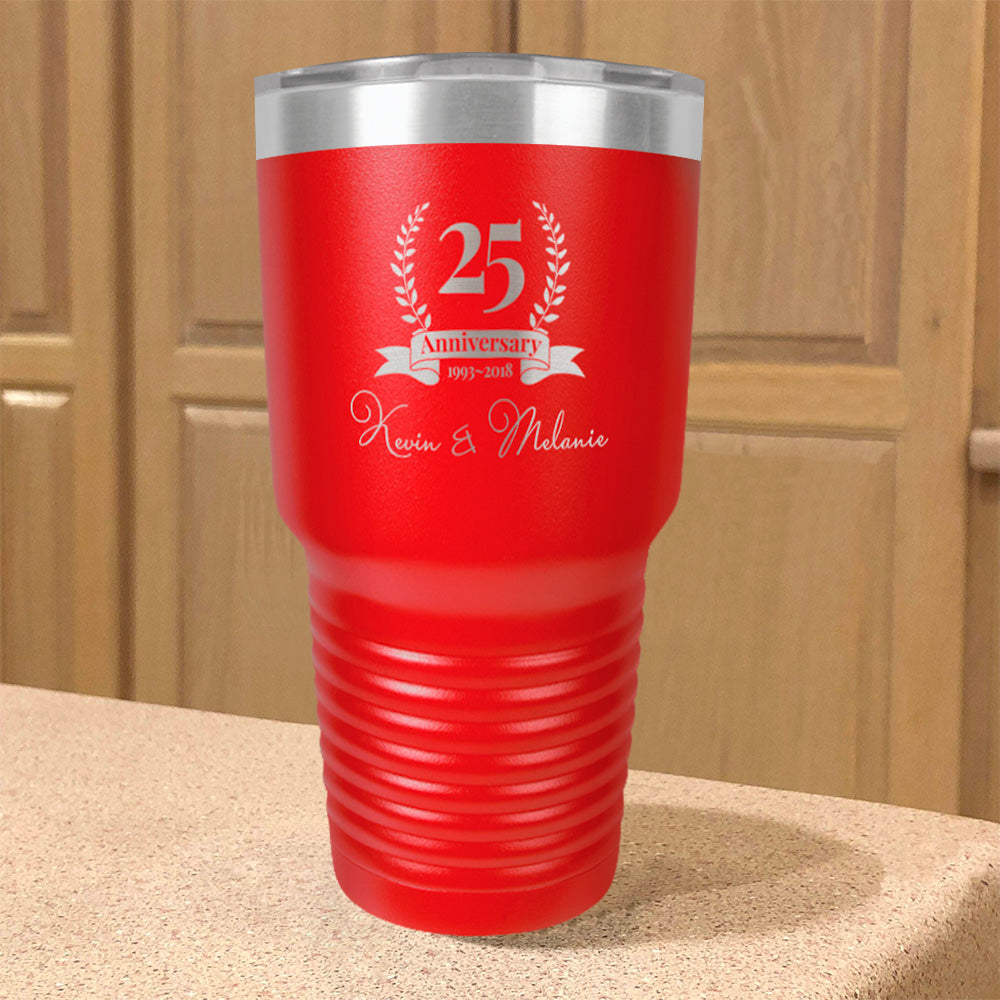 Personalized Stainless Steel Tumbler Laurel Underline Couple