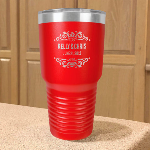 Image of Personalized Stainless Steel Tumbler Couple Est