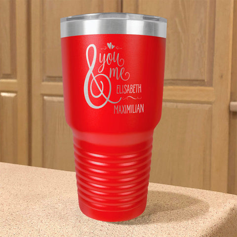 Image of Personalized Stainless Steel Tumbler You And Me Couple