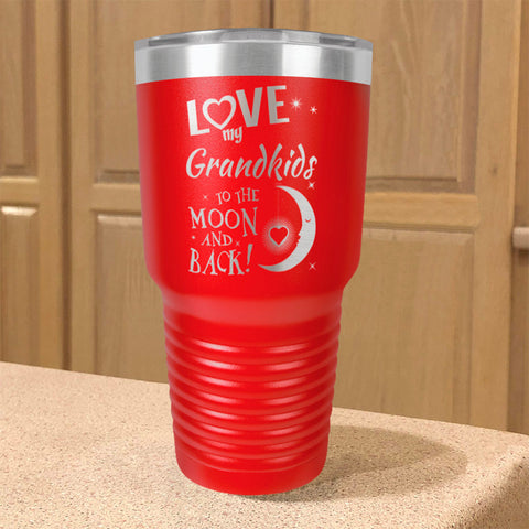 Image of Love My Grandkids To the Moon and Back Personalized Stainless Steel Tumbler