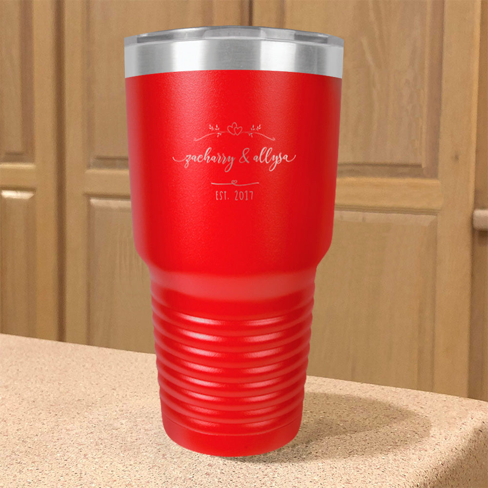 Personalized Stainless Steel Tumbler Married First Names