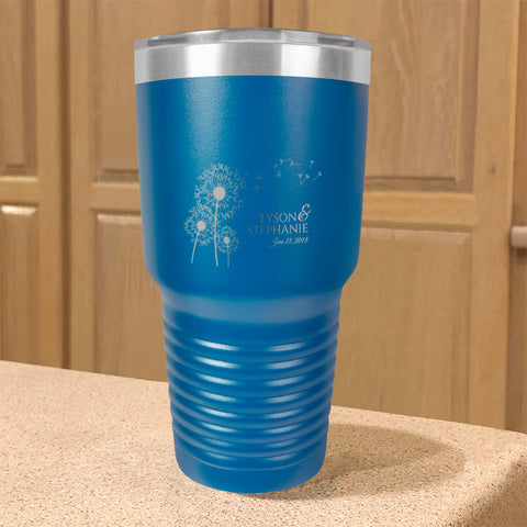 Image of Personalized Stainless Steel Tumbler Dandelion Love