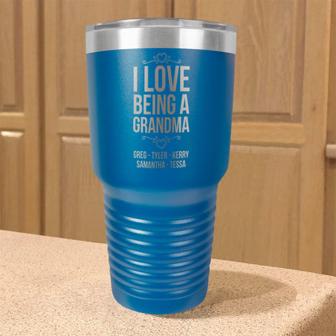 Image of Personalized Stainless Steel Tumbler I Love Being a Grandma