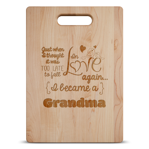 Image of Fall In Love Again Grandma Personalized Cutting Board