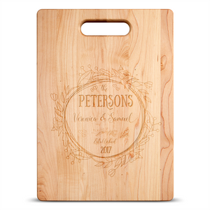 Floral Frame Personalized Maple Cutting Board