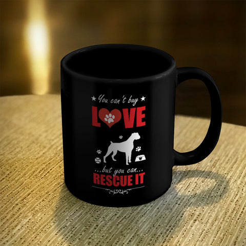 Image of Ceramic Coffee Mug Black Rescue Dog