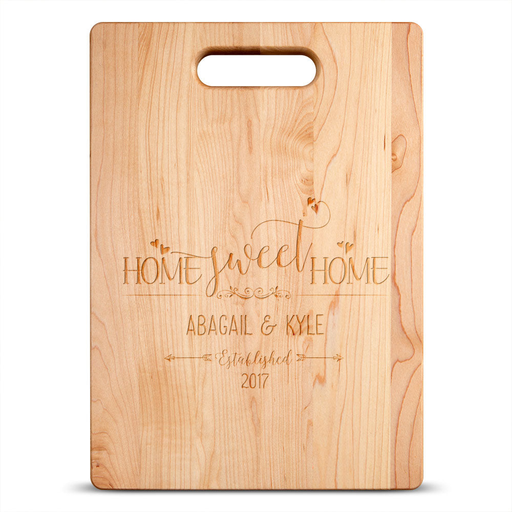 Home Sweet Home Personalized Maple Cutting Board