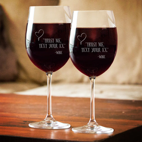 Image of Text Your Ex Wine Glass
