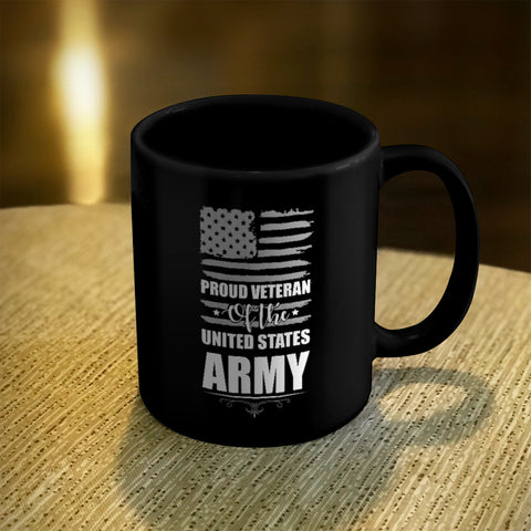 Image of Ceramic Coffee Mug Black Proud Veteran of the United States