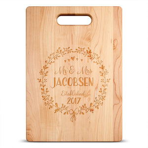 Doodle Frame Personalized Maple Cutting Board