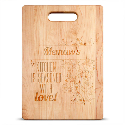 Image of Seasoned With Love Personalized Maple Cutting Board