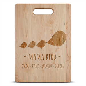 Mama Bird Personalized Maple Cutting Board