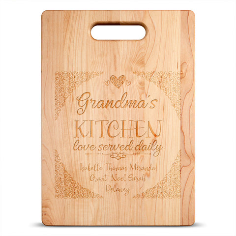 Image of Love Served Daily Personalized Maple Cutting Board