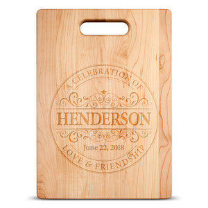 Round Vintage Personalized Maple Cutting Board