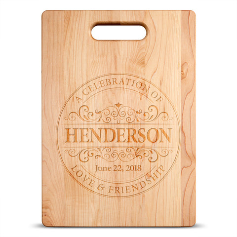 Image of Round Vintage Personalized Maple Cutting Board