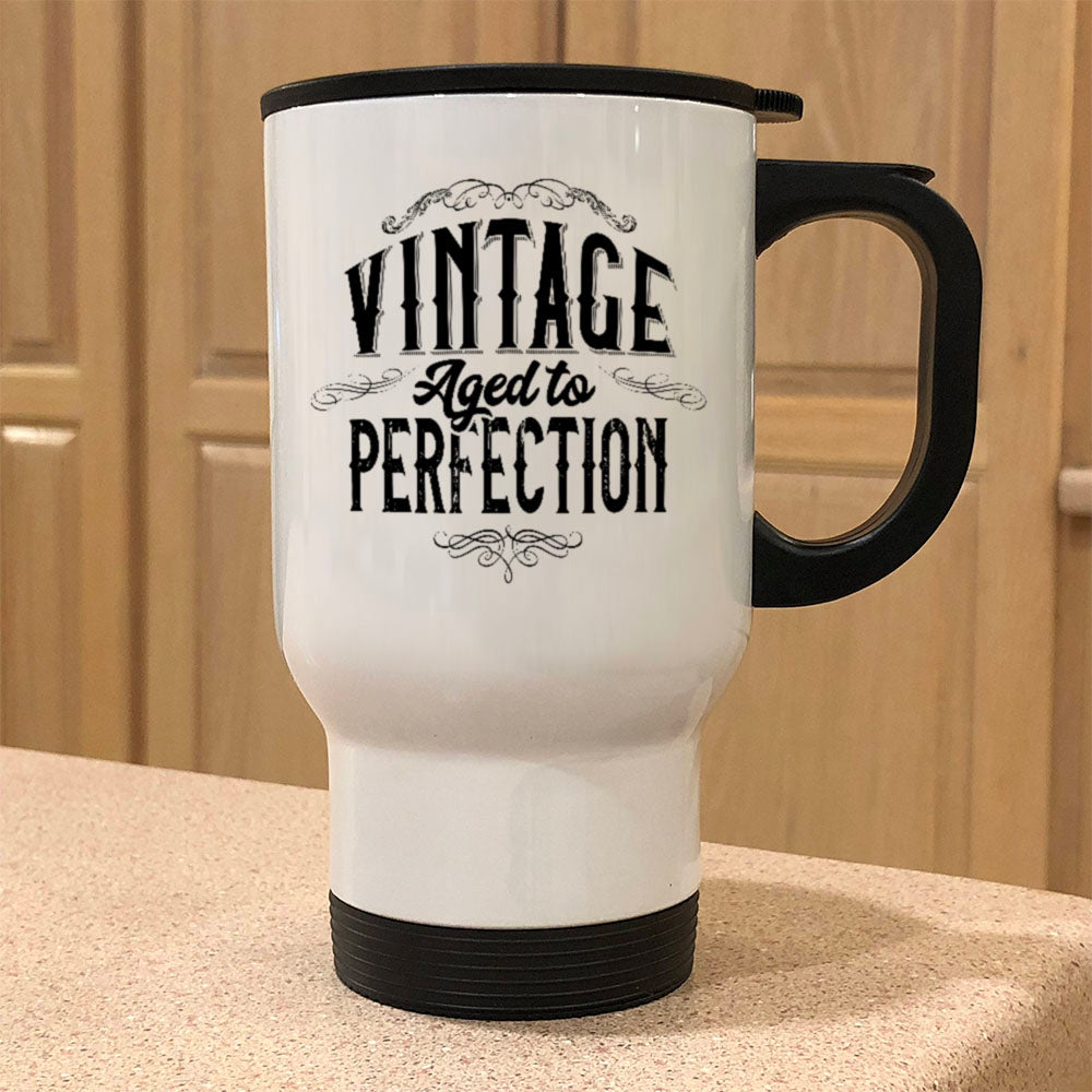 Metal Coffee and Tea Travel Mug Vintage Aged to Perfection