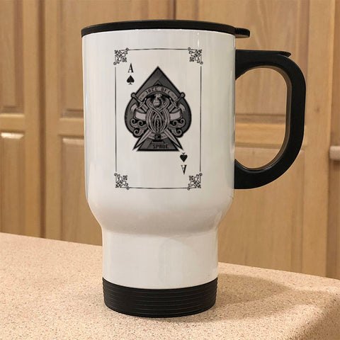 Image of Metal Coffee and Tea Travel Mug  Ace of Spades