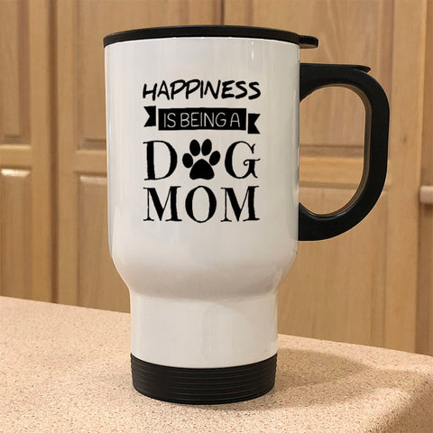 Image of Metal Coffee and Tea Travel Mug Happiness Is Being a Dog Mom