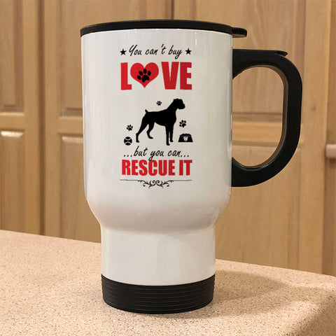 Image of Metal Coffee and Tea Travel Mug Rescue Dog