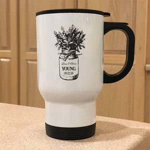 Metal Coffee and Tea Travel Mug Mason Jar Personalized