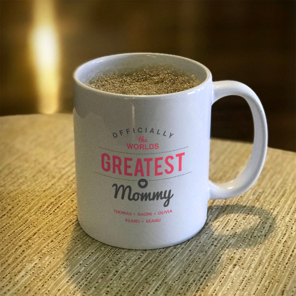 Worlds Greatest Mommy Personalized Ceramic Coffee Mug