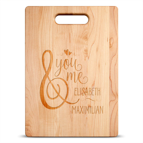 Image of You And Me Personalized Maple Cutting Board